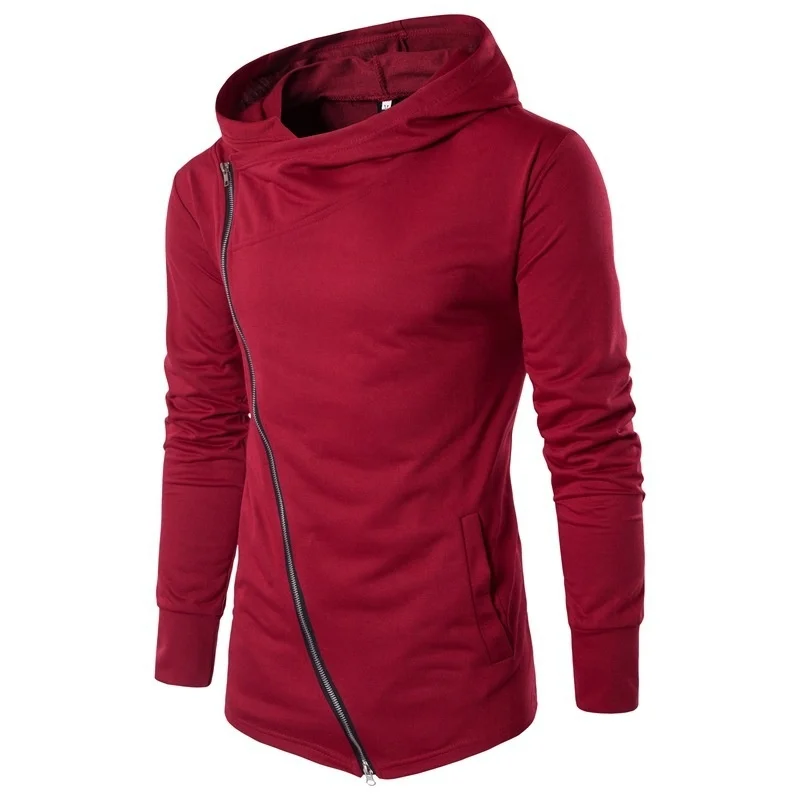 Модный мужской повседневный кардиган ZOGAA с диагональной молнией свитшот