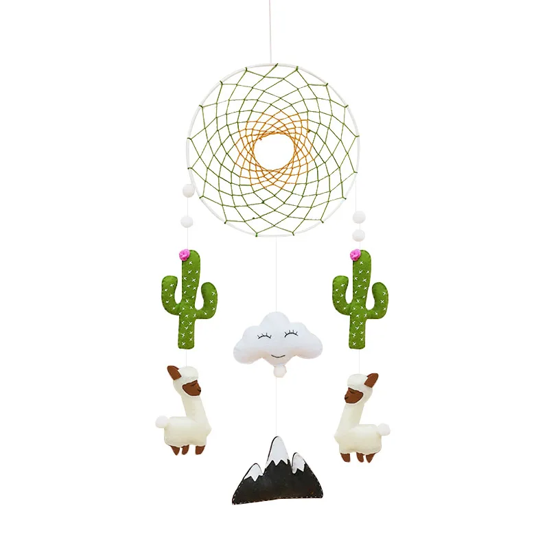 Хранитель снов ручной работы колокольчики в пасторальном стиле кактус Альпака и