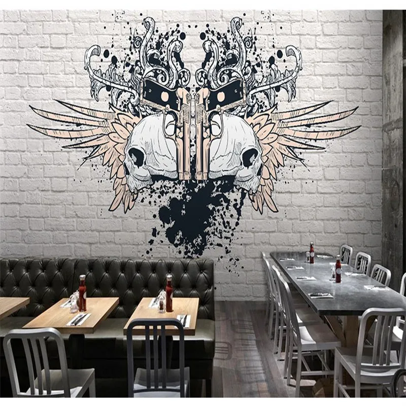 

Drop Shipping Wallpaper 3d Retro Nostalgic 3d Brick Wall Bar Wallpaper Graffiti Personalized Wallpaper Cafe Clothing Store