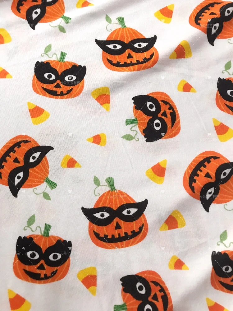 50*165 см Рождество Хэллоуин Тыква Вязание хлопчатобумажная ткань шитье сделай сам