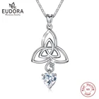 Женское Ожерелье с кулоном в виде сердца Eudora, из серебра 925 пробы, с бантом, для удачи, вечерние, D191