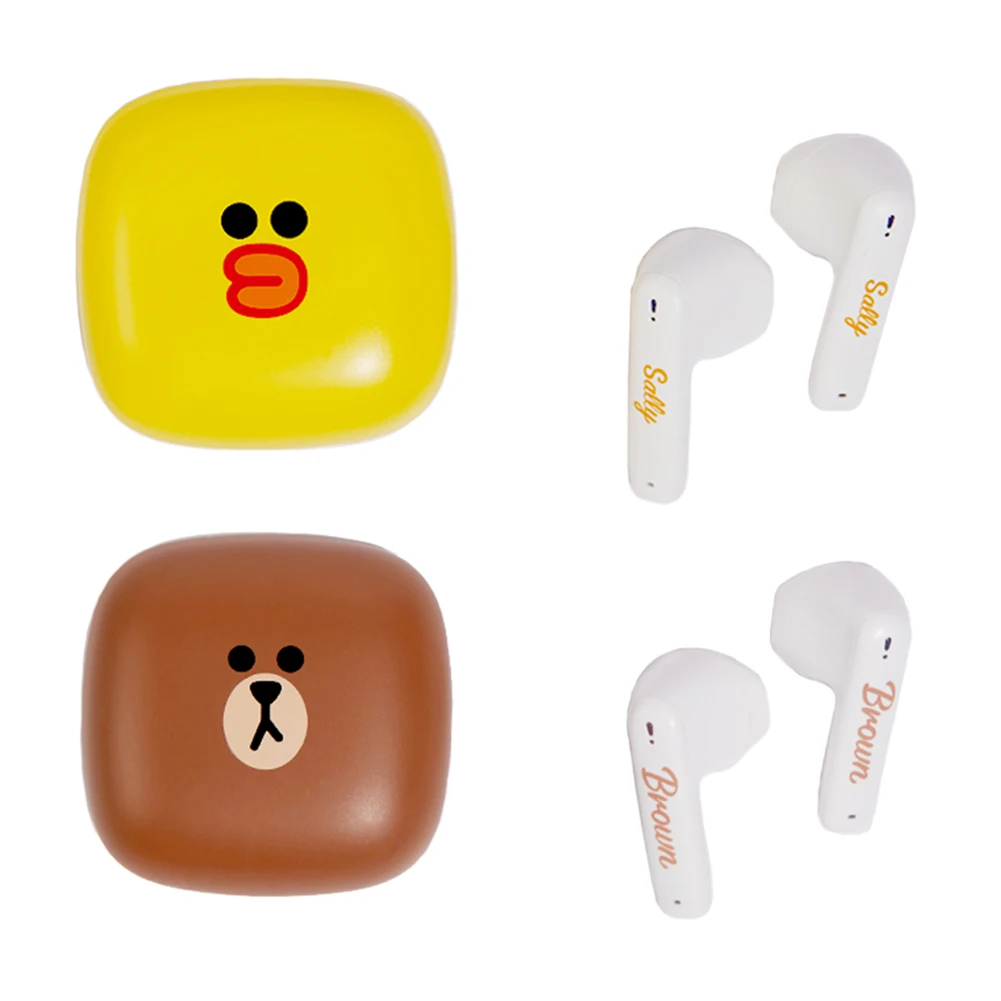

Беспроводная гарнитура Line Friends, Bluetooth-совместимая бинауральная Высококачественная Спортивная гарнитура для телефона