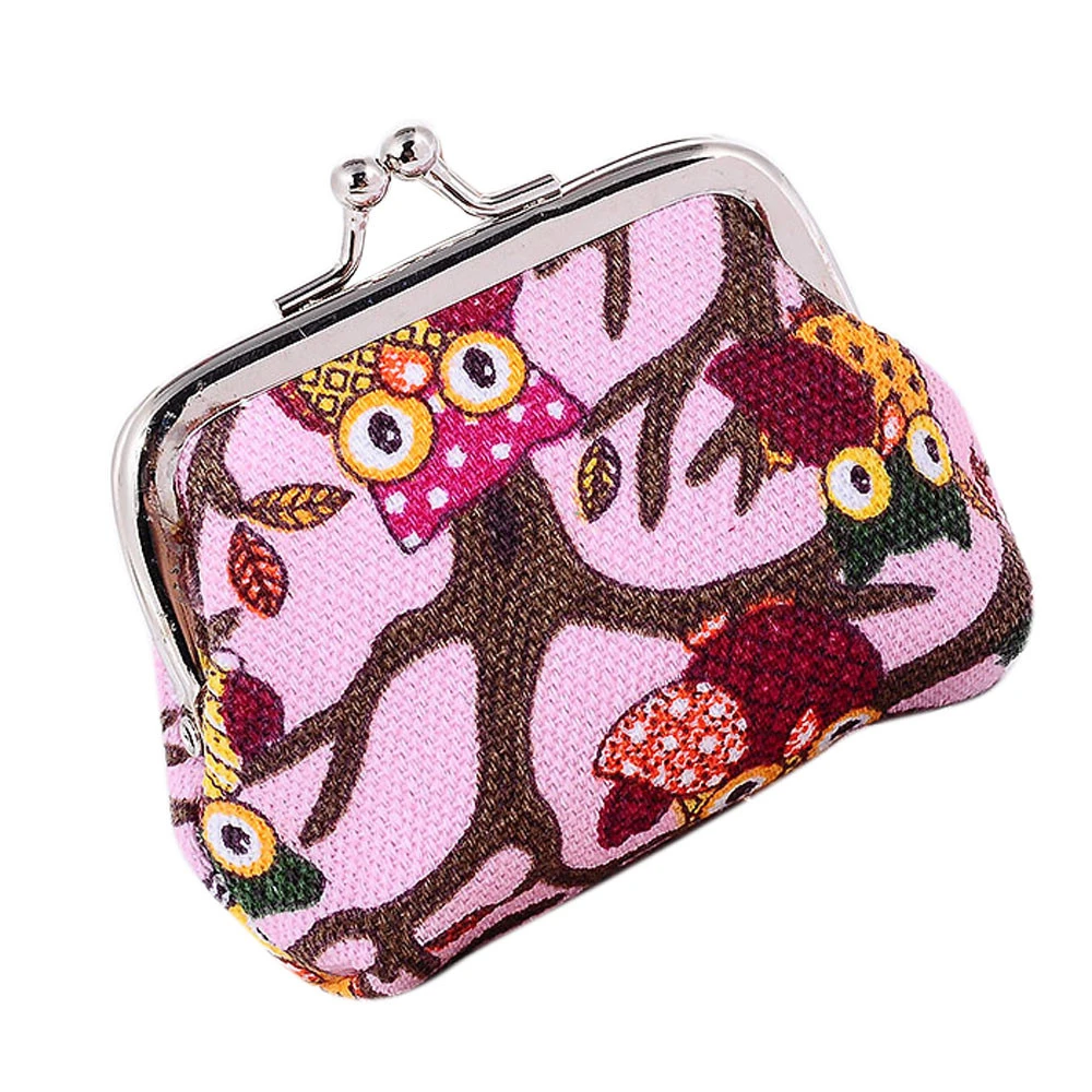 Women Ladies Owl Coin Purse Fashion Cartoon Mini Wallet Small Canvas Buckle Hasp Clutch Key Holder Storage Handbag 814 | Багаж и сумки
