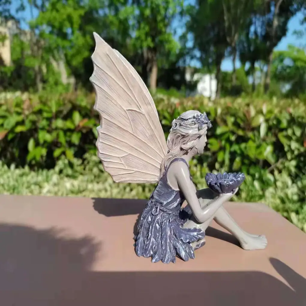 

The Sunflower Fairy Statue Beautiful Angel Sculpture Realistic Figure Ornament Stone Garden Yard Art Outdoors Indoor Decoration