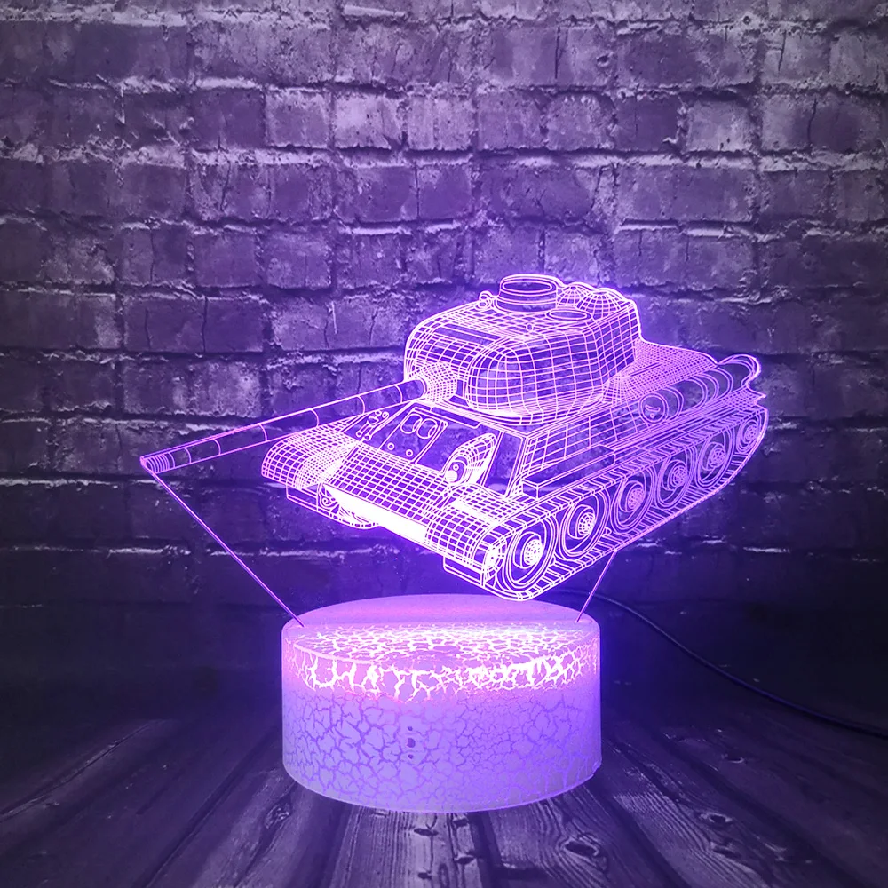 Светодиодный ночной Светильник 3D с автомобилем из мультфильма 7 Цвет изменить