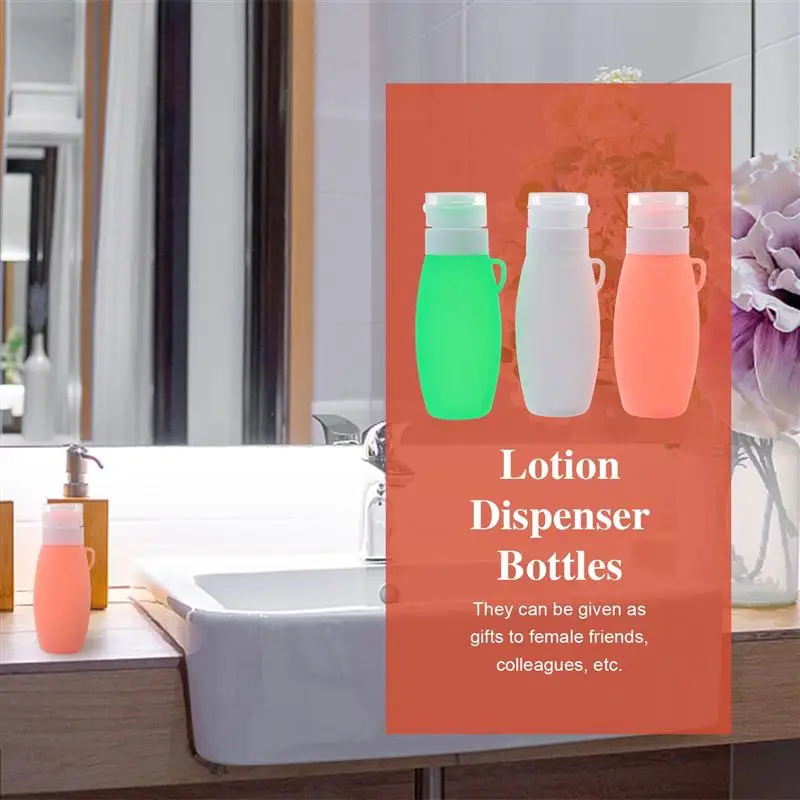 

2/3pcs 90ml Silicone Empty Bottles Shampoo Lotion Dispenser Bottles Portable Travel Empty Lotion Bottles Shampoo Bottles