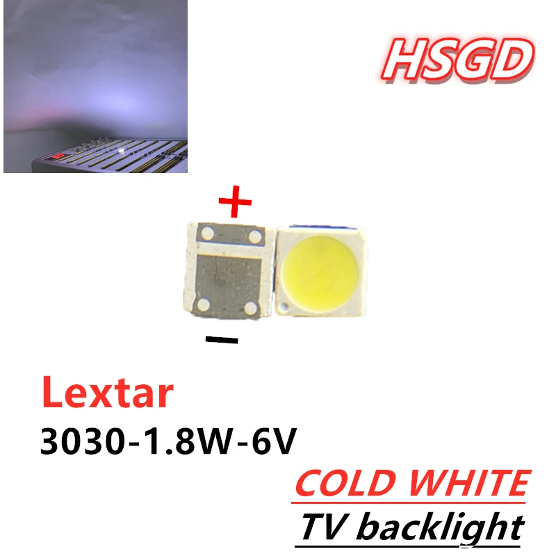 1000 шт. Lextar светодиодный Подсветка высокое Мощность 1 8 Вт 3030 6V холодный белый 150 187LM