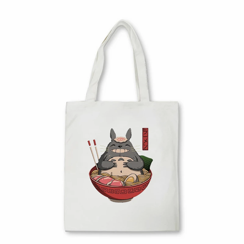 

Сумка-шоппер мужская с японским Аниме Тоторо, милая мультяшная холщовая саквояж на плечо для подростков