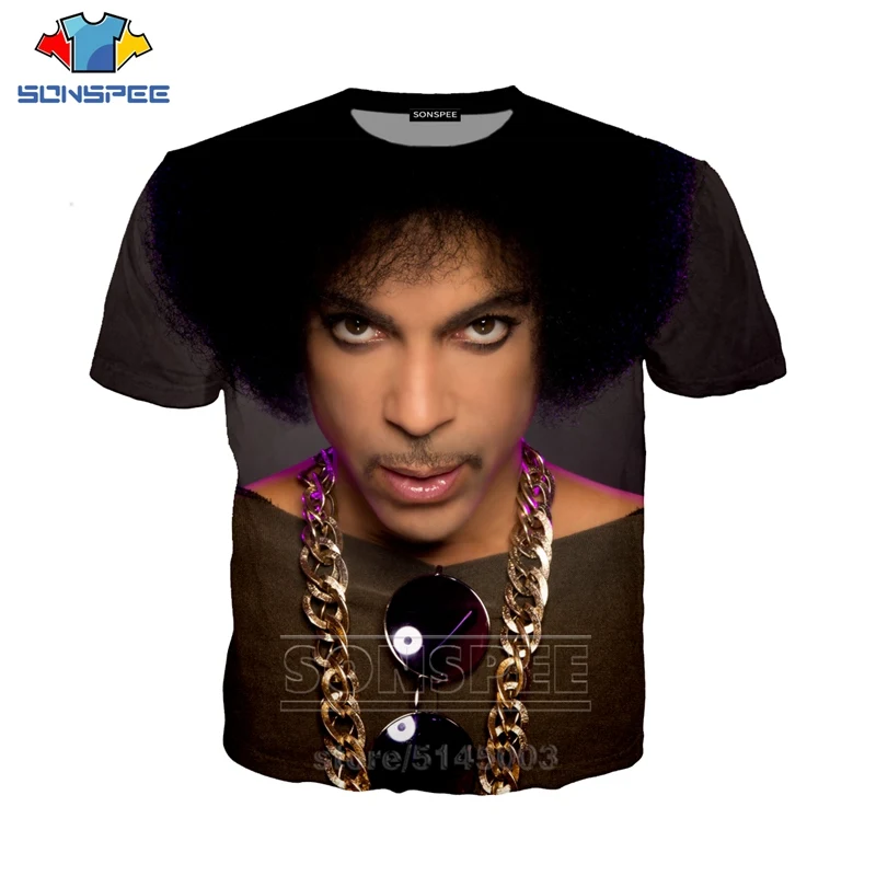Футболка Prince Rogers Nelson Мужская и Женская толстовка с 3D принтом коротким рукавом