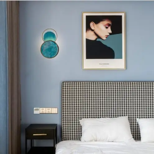 Настенный светильник в стиле постмодерн роскошная синяя стеклянная лампа для