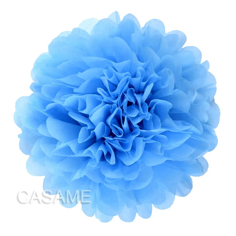 Вечерние бумажные помпоны 15 шт. 4,6, 8 дюймов, 10 см, 15 см, 20 см - Цвет: blue