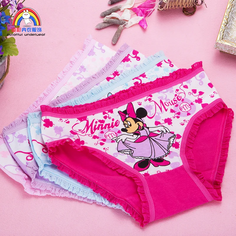 

4pcs Girls Cartoon Briefs Children Modal Underwear Minnie Mouse Printing Panties Kids Brief Panties Soft Underpants Size 2T-10T