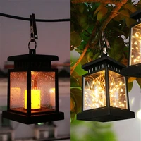 led lantern light candle outdoor solar charging garden lights waterproof lamps portable camping party decoration hot slae d51