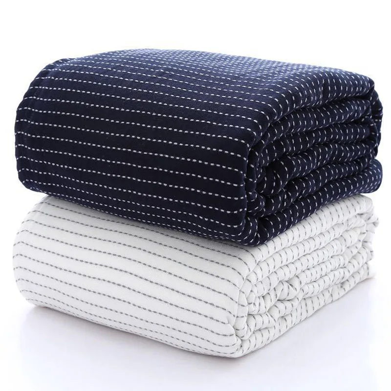 Полосатое Хлопковое одеяло летнее полотенце супер мягкое покрывало для дивана