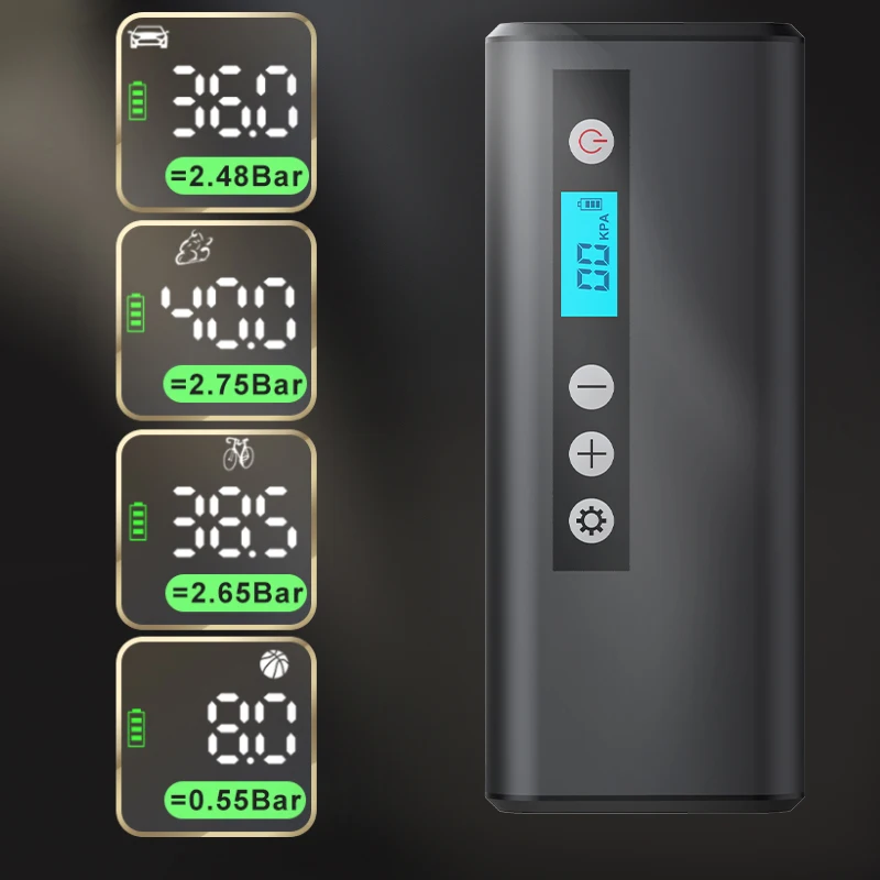 Barato Compresor De Aire Portátil Para Inflar Neumáticos, Bomba De Aire Eléctrica Para Coche, Inflador De Neumáticos Inalámbrico A Presión E Iluminación LED