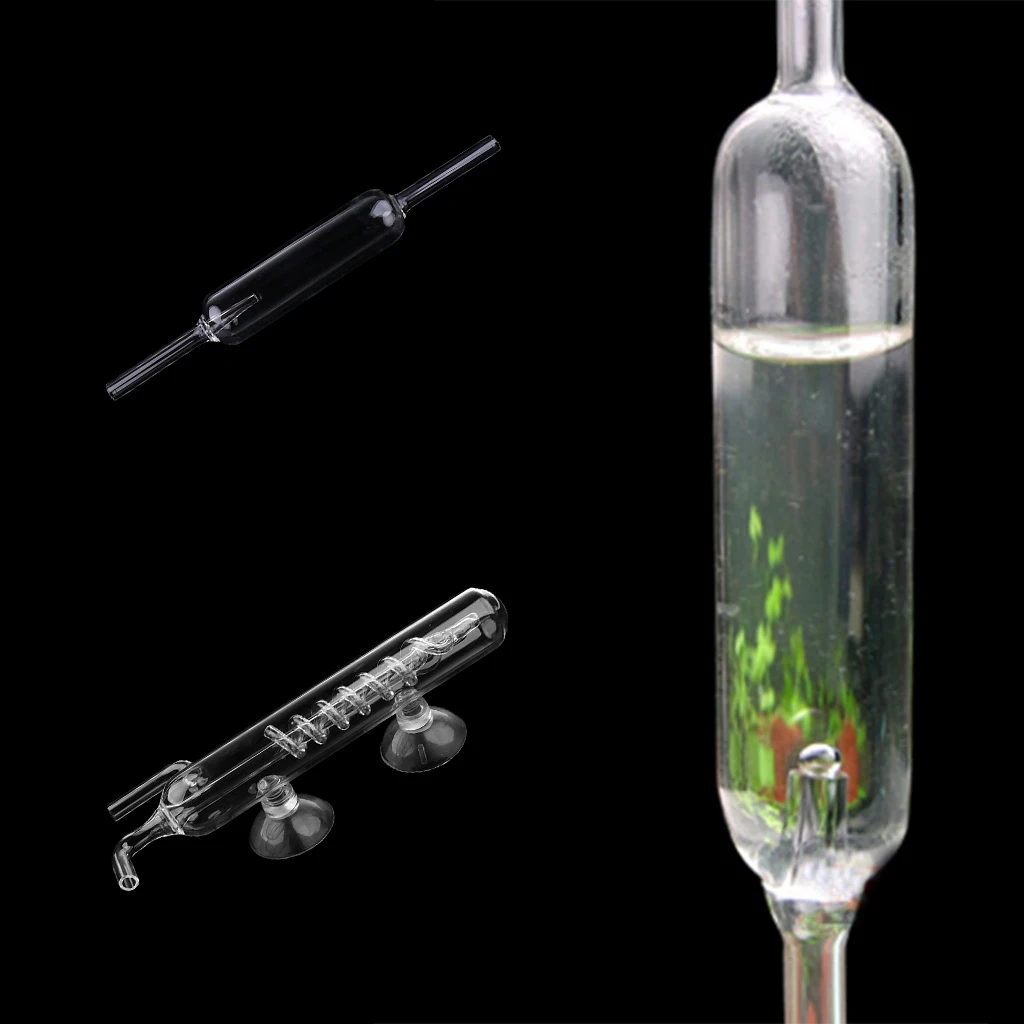 

Glass Aquarium Tank CO2 Diffuser Bubble Counter with Suction Cup