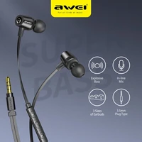 awei l1 in ear wired earpuds 3 5mm plug bass hifi stereo surround earbuds wire controlled microphone call music wired earphones
