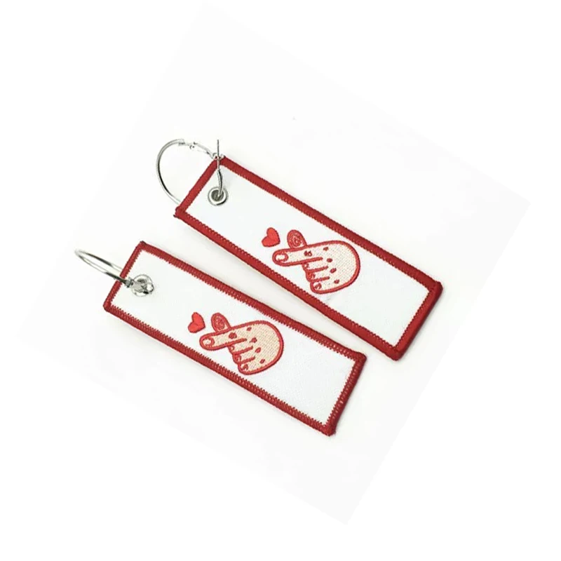 Удалите брелок модный с вышивкой Пользовательский логотип для бирки
