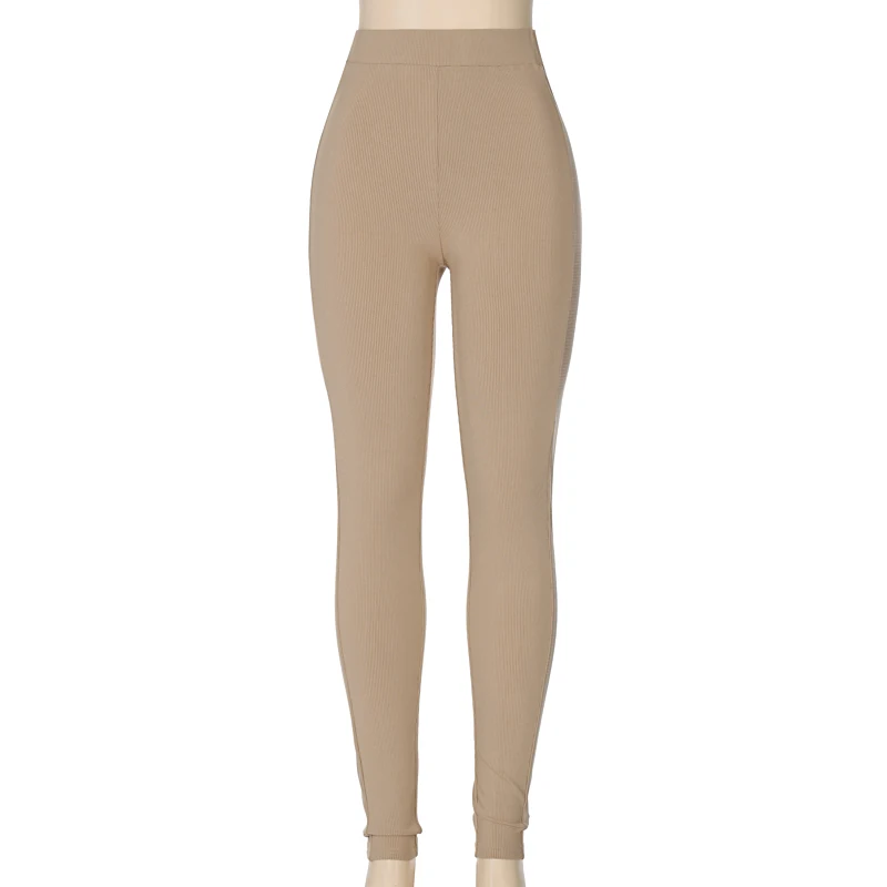 

Zoulv Spring Autumn Women Fashion Sexy Streetwear Lounge Wear 2021 High Waist Solid Knitted Skinny Bodycon Sweatpants