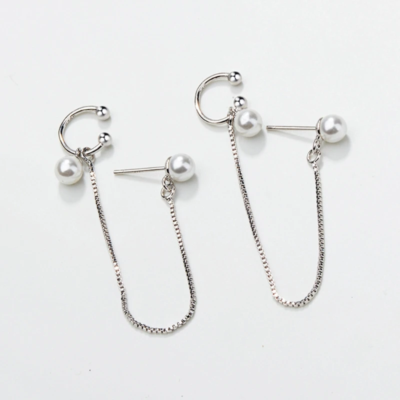 Pearl Dangle Earrings U Shape 1 Pair Net Red Personality One-piece Ears Ear-rings | Украшения и аксессуары