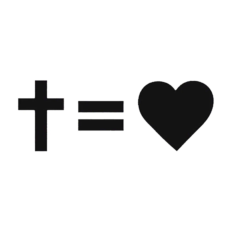 

16*5.8cm Fashion Personality Creativity Classic Attractive Cross = Heart Love Vinyl Decal Sticker