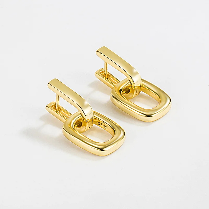 

S925 Sterling Silver Japanese Korean New Temperament Cold Wind Ins Double Ring Detachable Wild Earrings Niche Fashion Earrings