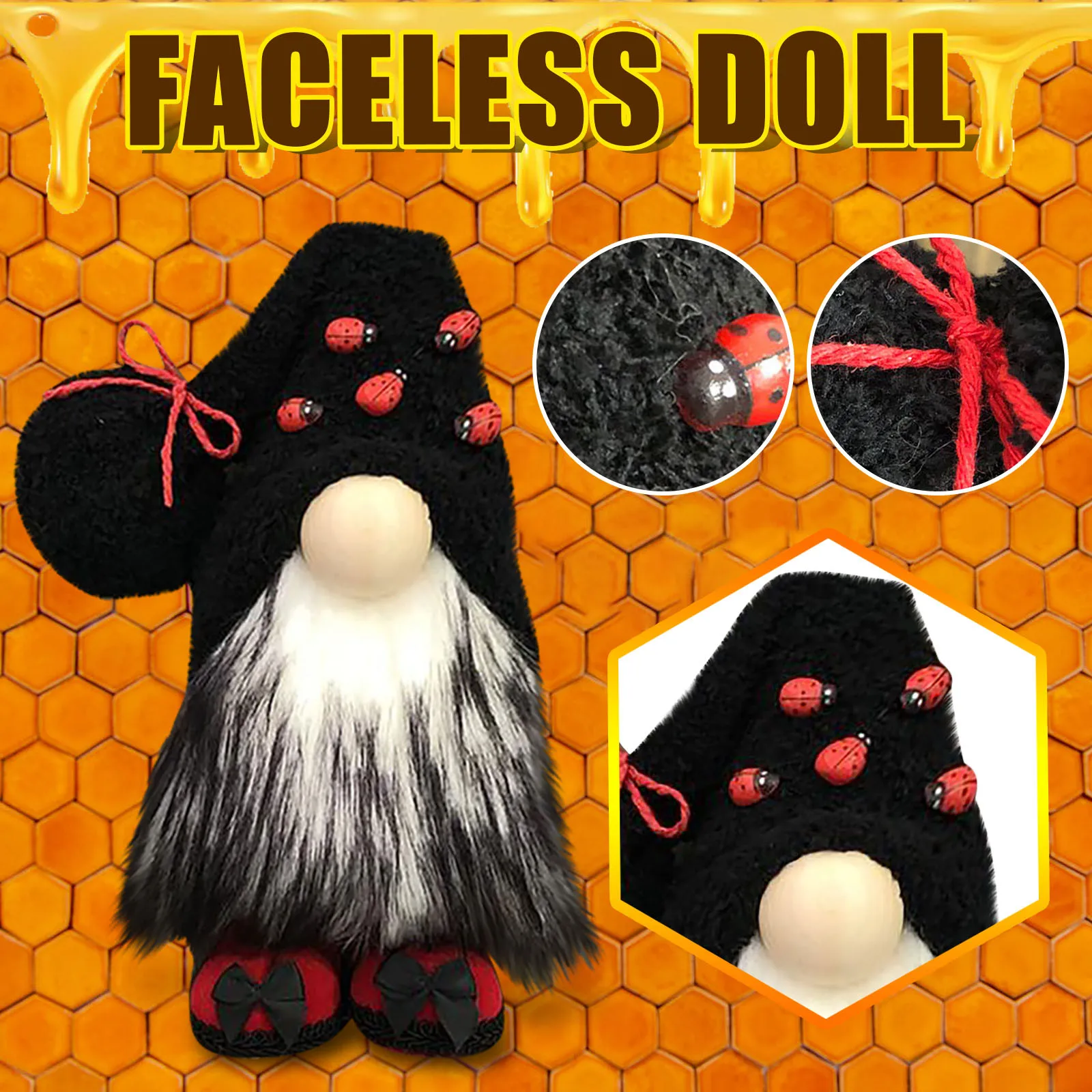 Hot Selling Bumble Bee Gnome Doll Home Decoration Plush Faceless Little Figurine Ornament Party Decorations Kids Toys | Дом и сад