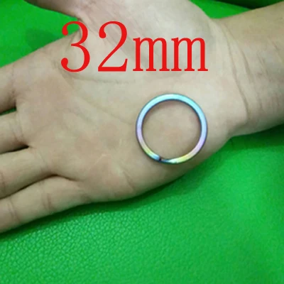Multicolor 32MM 10 шт. многоцветное титановое разделенное кольцо TC4, брелок с двойной петлей, держатель для ключей, подвесная Пряжка, аксессуары для повседневного использования, фонарик J205 - Цвет: Multicolor 32MM