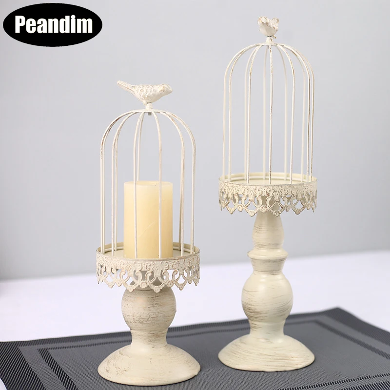PEANDIM Европейский клетка подсвечники дома Обеденный стол Украшение стола свеча свечи гостиничный фонарь подсвечник, декоративный светильник