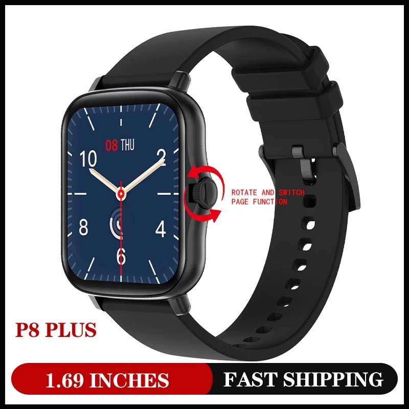 

Умные часы P8 Plus для мужчин и женщин, сенсорный экран, фитнес-трекер, тонометр, умные часы для Xiaomi