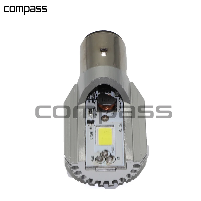 1x DC 6-80V 12W WL LED Motorcycle Headlamp COB BA20D Ampoule moto-phares |