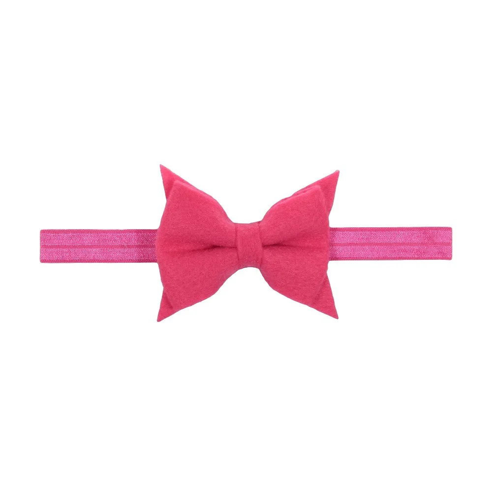 

New 20pcs/lot Felt Bow Elastic Baby Girls Headband Newborn Hair Bows Headwear Photography Props Fashion Hair Accessories