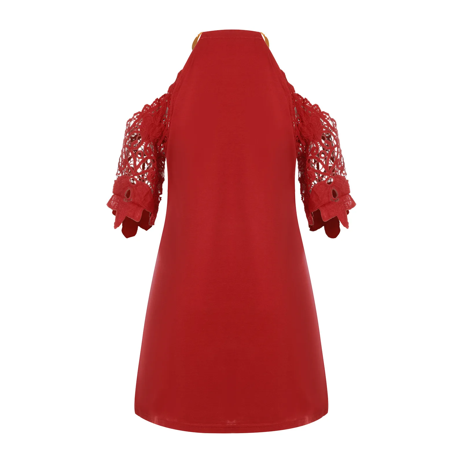 

Women Lace Summer Dresses Female Sexy V-neck Metal Halter Ring Plus Size Black Dress Ladies Oversize Solid Midi Dress Vestidos