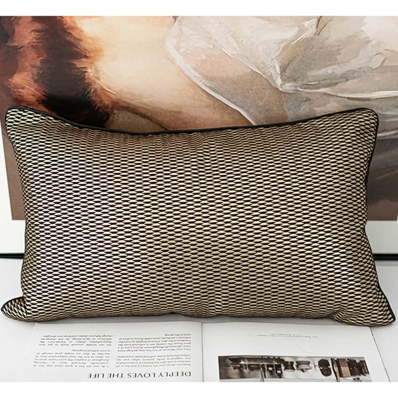

Modern Simple Style Decorative Pillows 30x50CM High Precision Jacquard Geometric Striped Pillowcase Bedroom Sofa Cushion Cover