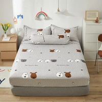 bonenjoy bed sheet with elastic band cartoon style doggy printed bed fitted sheet single size sabanas cama 90without pillowcase