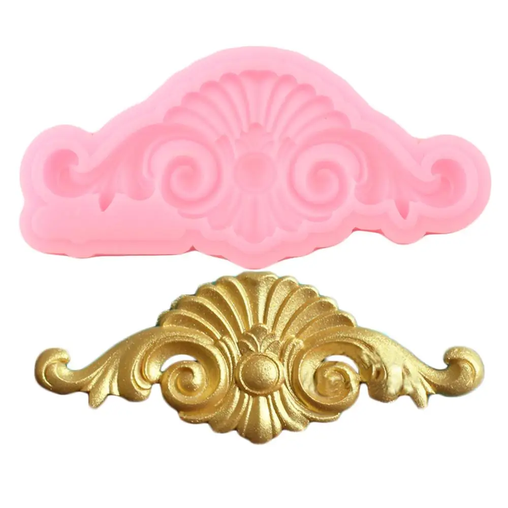 Ретро прокрутка рельефная силиконовая кружевная форма для торта кайма мастики