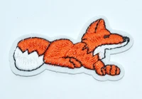5 pcs little orange fox wildlife embroidered applique iron on patch about 5 5 3 cm