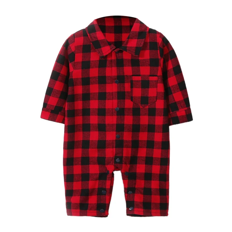 Новый осенний комбинезон для маленьких мальчиков повседневный Детский в клетку
