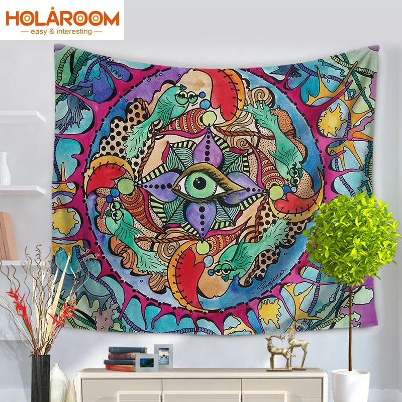Настенный гобелен с психоделическим рисунком подвесные гобелены прямоугольник