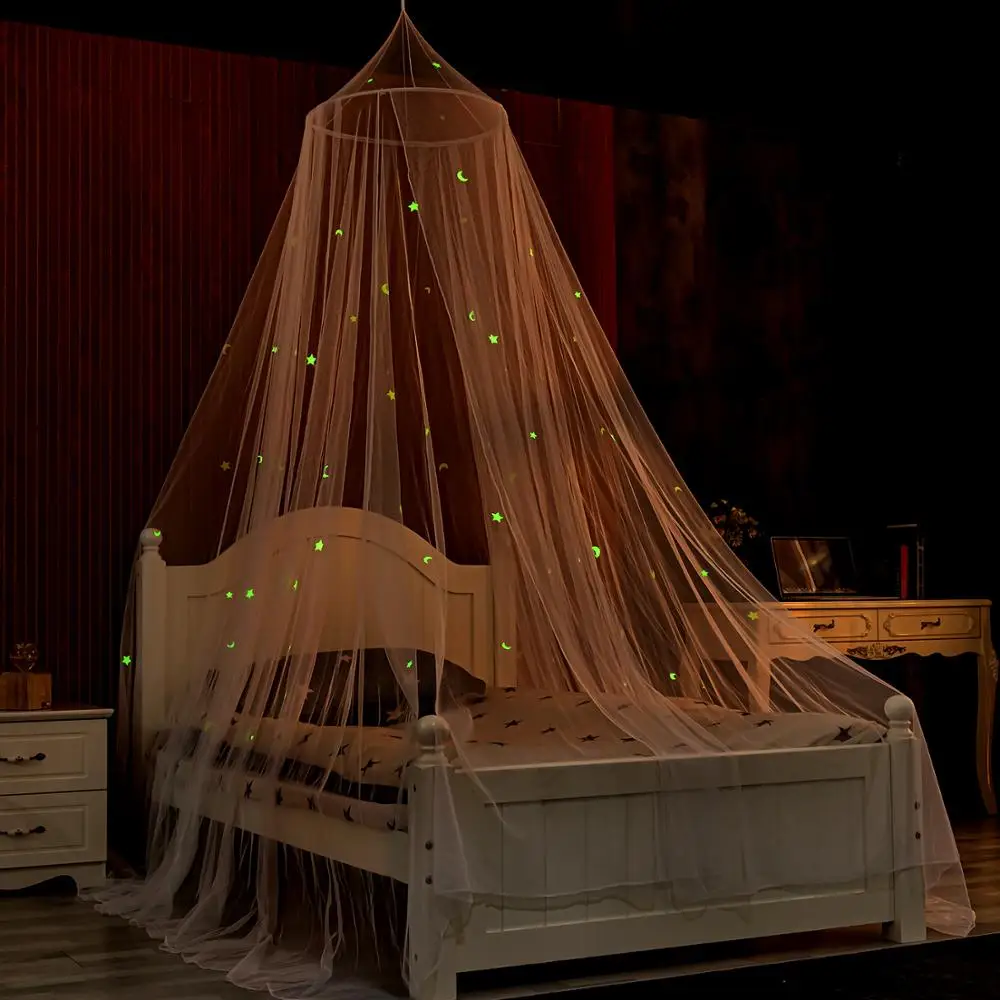 Москитная сетка с люминесцентной звездой Луной/морским животным кровать навесом
