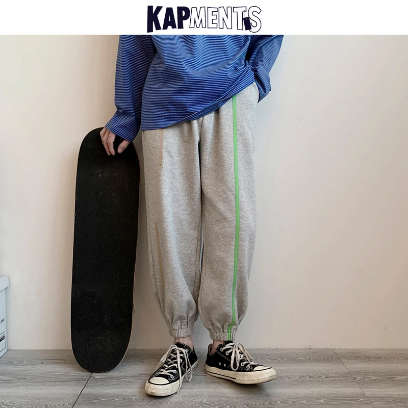 

KAPMENTS Men Japanese Streetwear Joggers Pants 2022 Autumn Man Vintage Patchwork Sweatpants Male Harajuku Black Grey Harem Pants