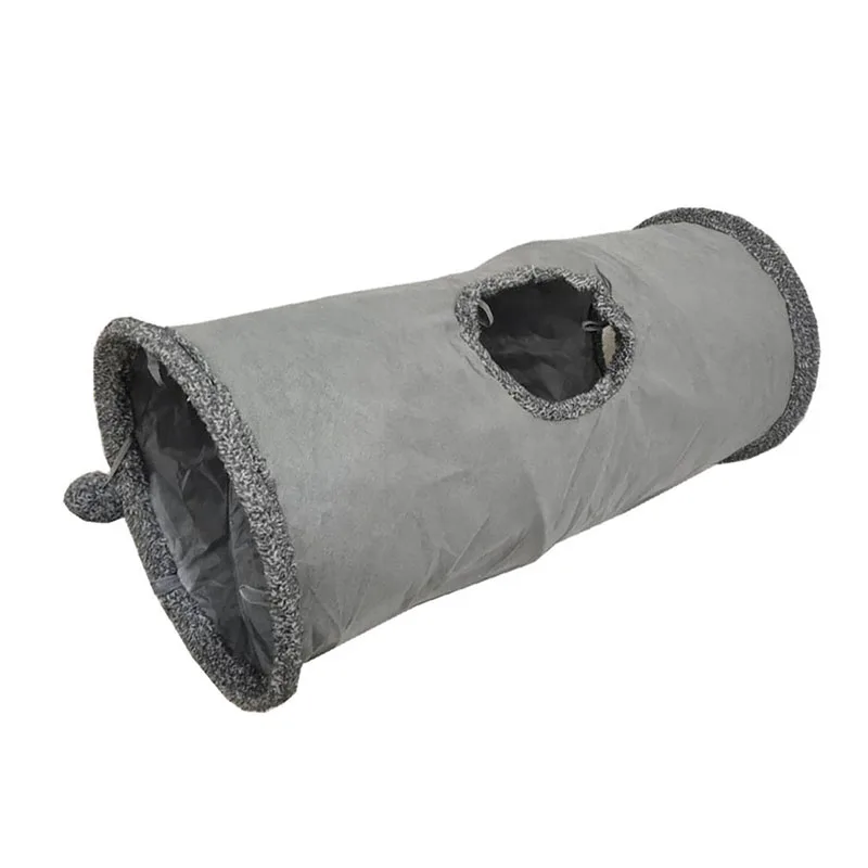 Забавный туннель для кошек складные игровые трубки с 2 отверстиями гофрированные