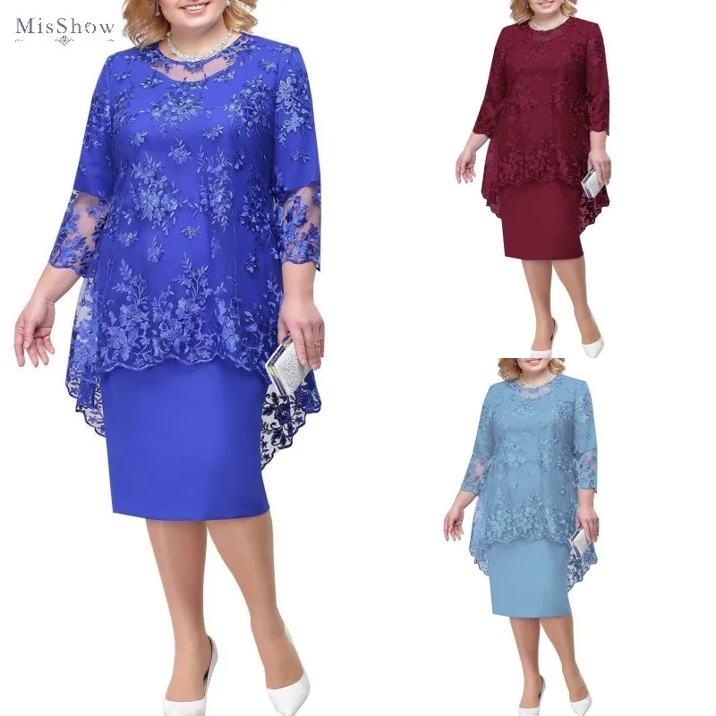 Женское Повседневное платье миди размера плюс на осень элегантные офисные