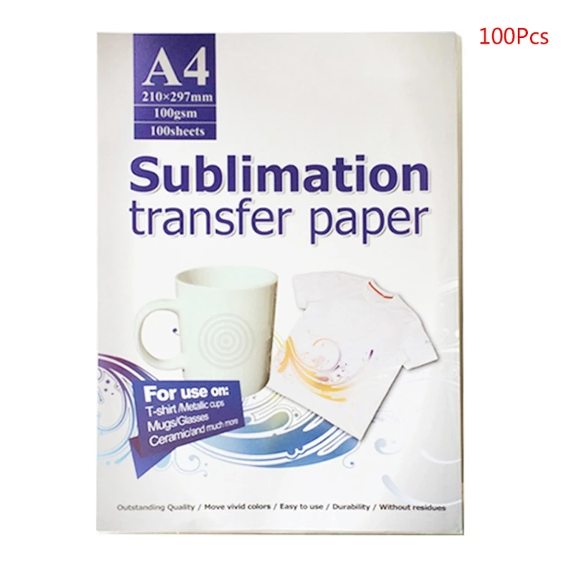 

A4 Sublimation Paper 100 Sheets for Any Inkjet Printer Heat Transfer Sublimation for Mugs T-shirts DIY HX6A
