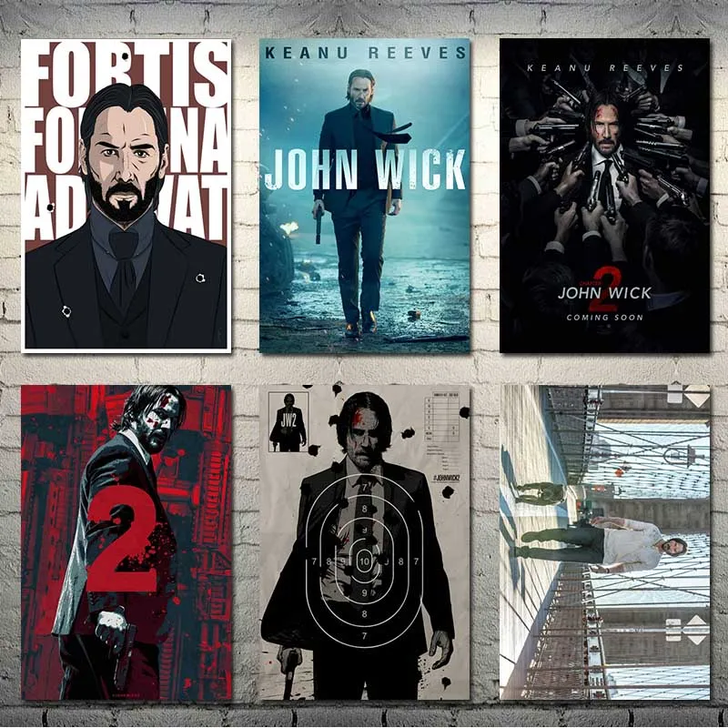 Джон в ИК Глава 1 2 3 популярный фильм Искусство Шелковый Холст плакат печать 13x20