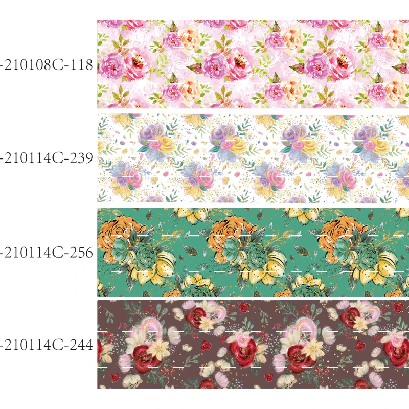 

Beautiful flower grosgrain printed ribbon (50 yards/lot) 38mm 50mm 75mm