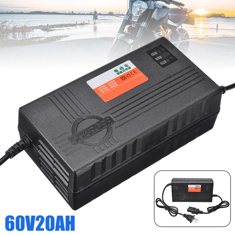 1pc 60V 20AH Battery Charger For Scooter Motorcycle Wheel El