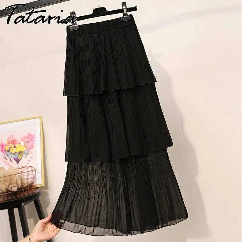 Плиссированная юбка с высокой талией для женщин плиссированная винтажная