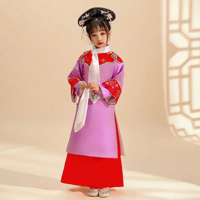 

Ancient Girl Han Suit Dance Costume Hanfu Dress Kids Traditional Chinese Costume Folk Party New Year Clothes