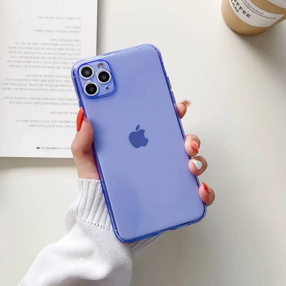 Неоновые флуоресцентные цветные чехлы для iphone 13 12 11 Pro Max Mini X XR XS 6 6S 7 8 Plus SE 2020